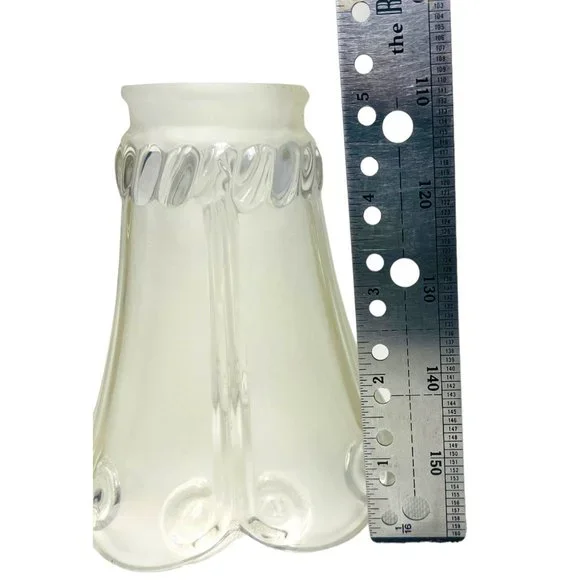 Vintage Clear Frosted Replacement Thick Glass Lamp Shade Bell Etched Ceiling Fan - Picture 13 of 13
